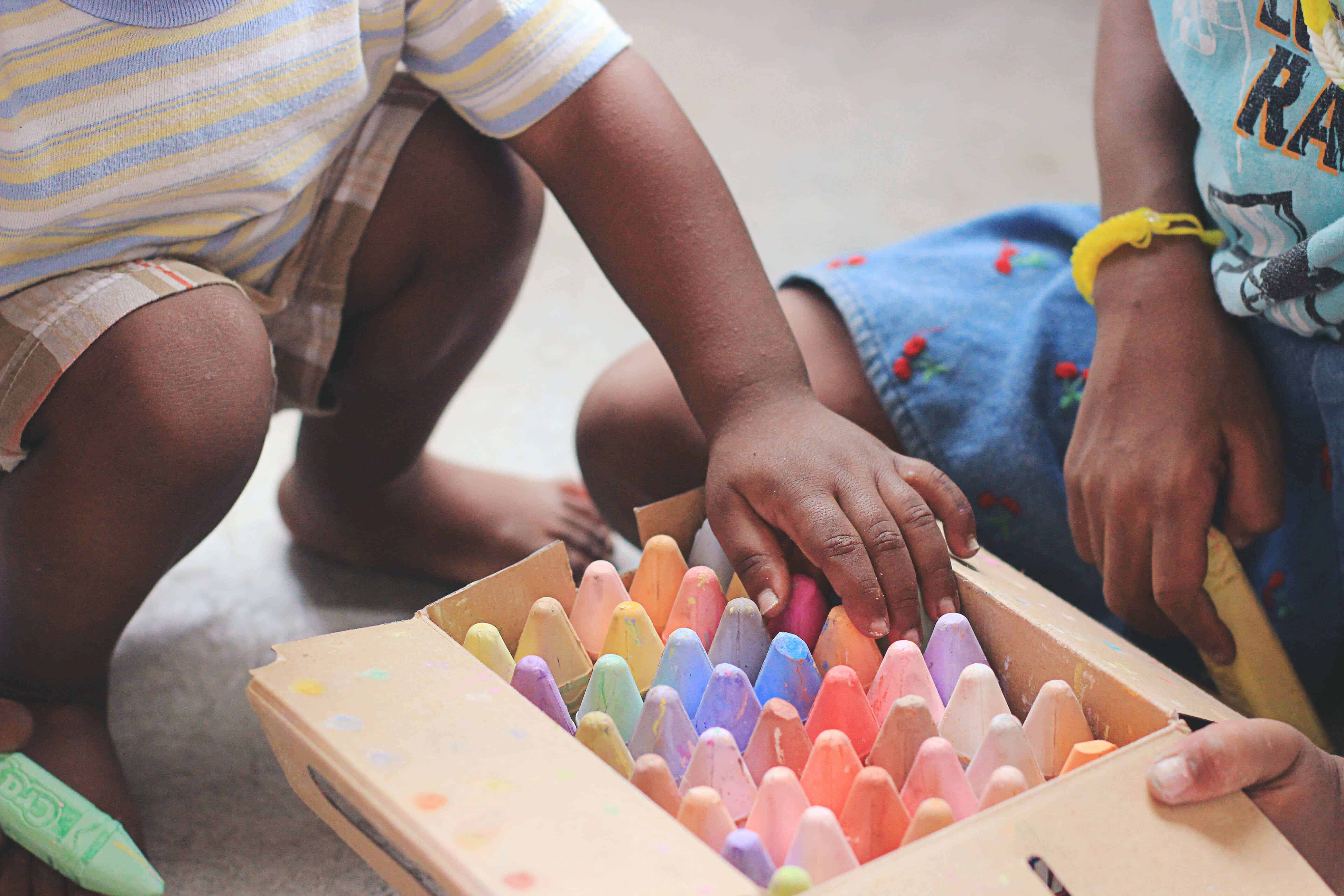 drawing with chalk