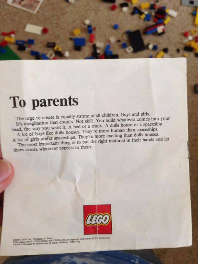 Lego letter to parents urging them to support equality among all children