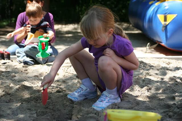 Homeschooler learning outside