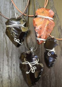 Homemade Indian Arrowhead necklaces