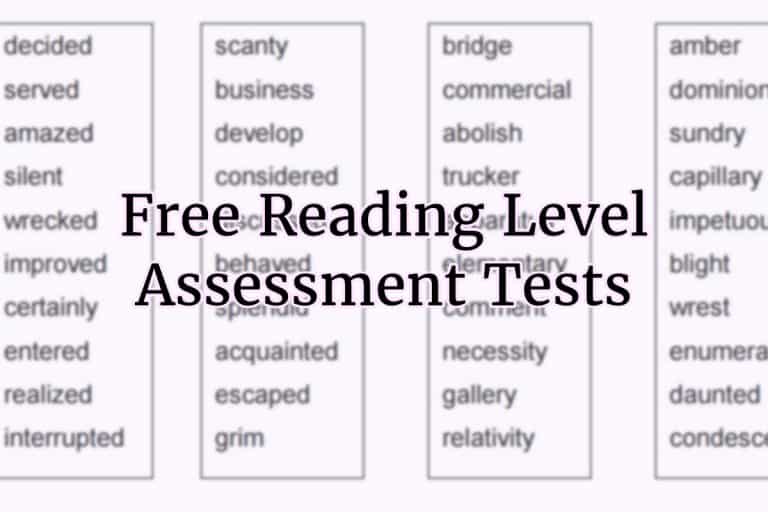 Free reading level tests