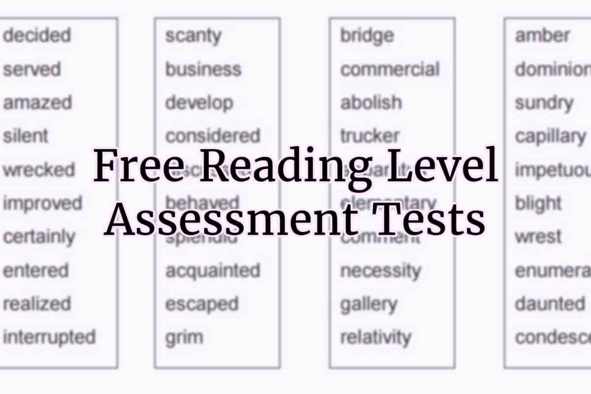 Reading Level Tests For Calculating Grade Competency Level Reading level assessment pdf