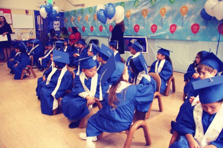 A preschool class graduation ceremony