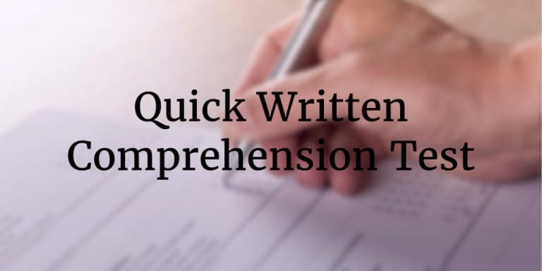 Free Online Written Comprehension Test