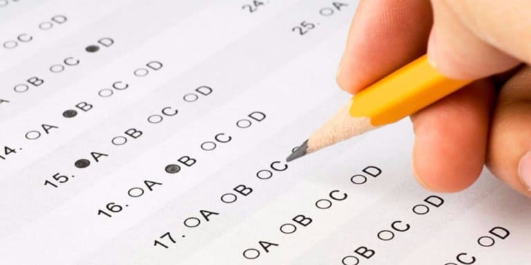 A homeschooling filling in a standardized achievement test