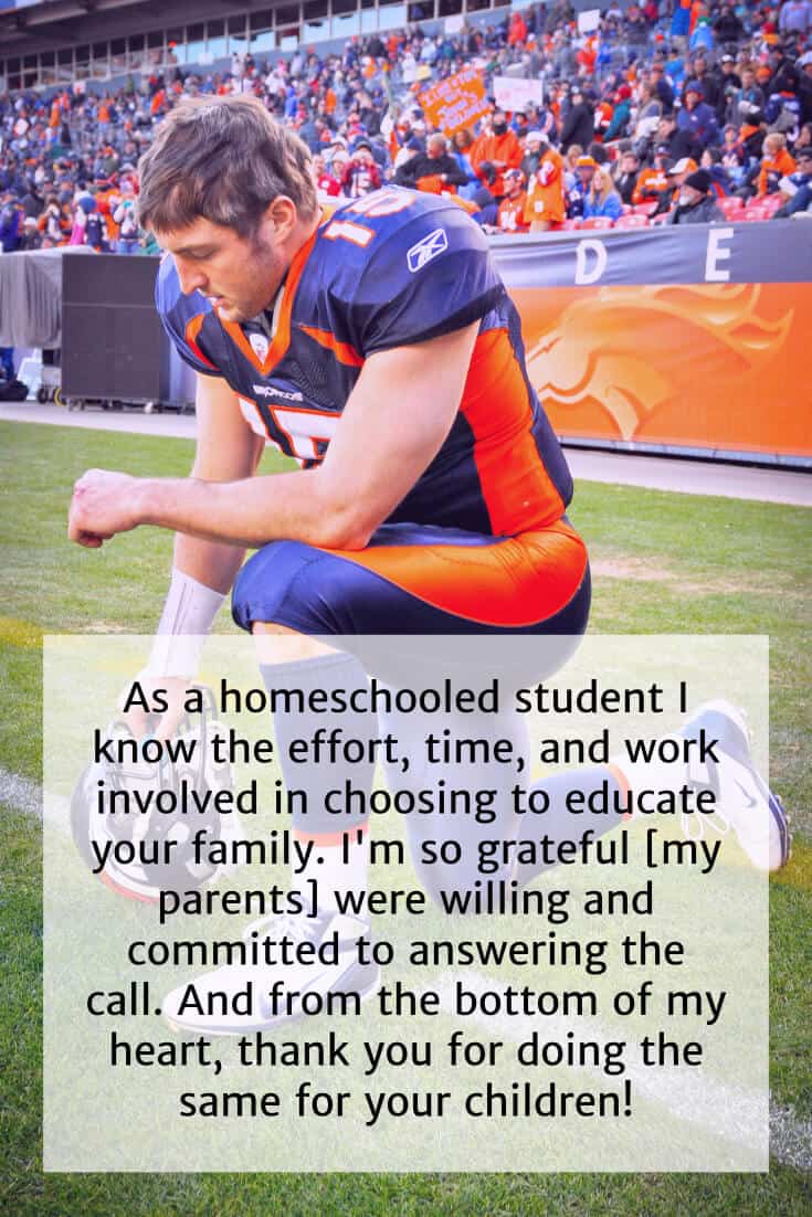 Tim Tebow homeschool quote