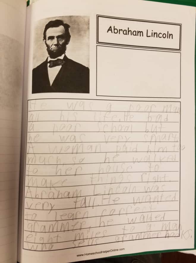 Abraham Lincoln Notebooking Sheet