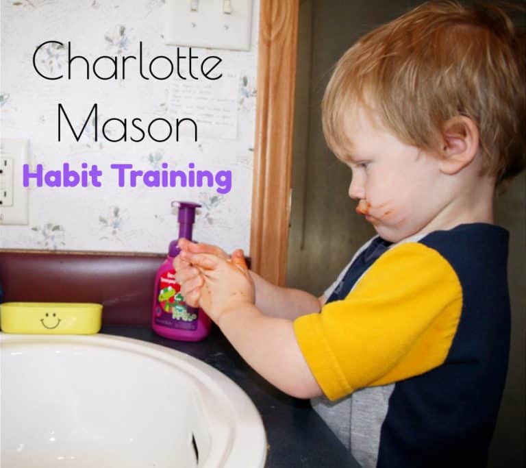 Child learning positive habits through a Charlotte Mason style of education