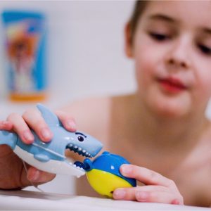 Sensory toys in the bathtub