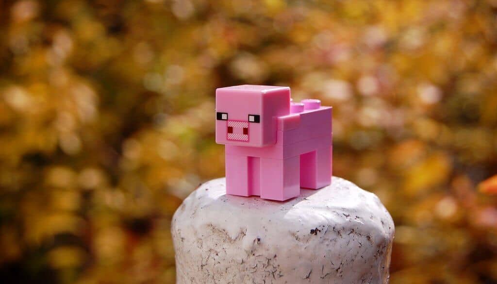 A toy pig from the minecraft computer game