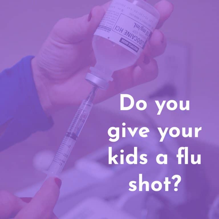 Preparing a flu shot vaccination